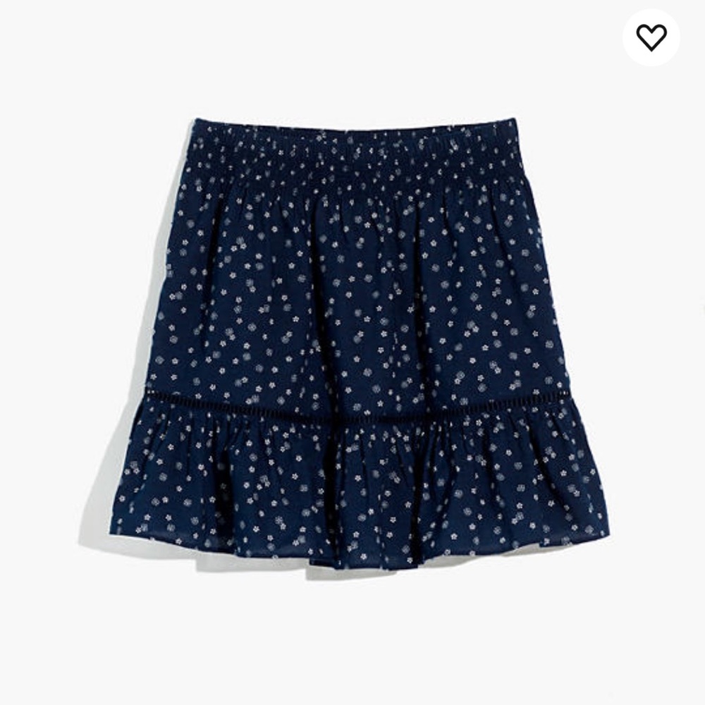 Madewell  NWT smocked waist ruffle mini skirt in bandana flower print
